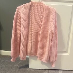 SHEIN Soft Pink Knit Cardigan